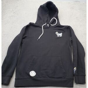 Goat USA Hoodie Unisex XS Black Embroidered Logo Fleece Lined Classic Pullover